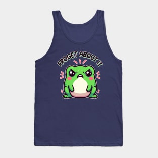 Froget About It Cute Kawaii Angry Frog Pun Tank Top